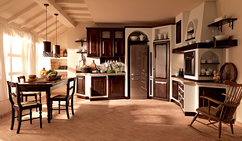 Cucina paolina in finta muratura